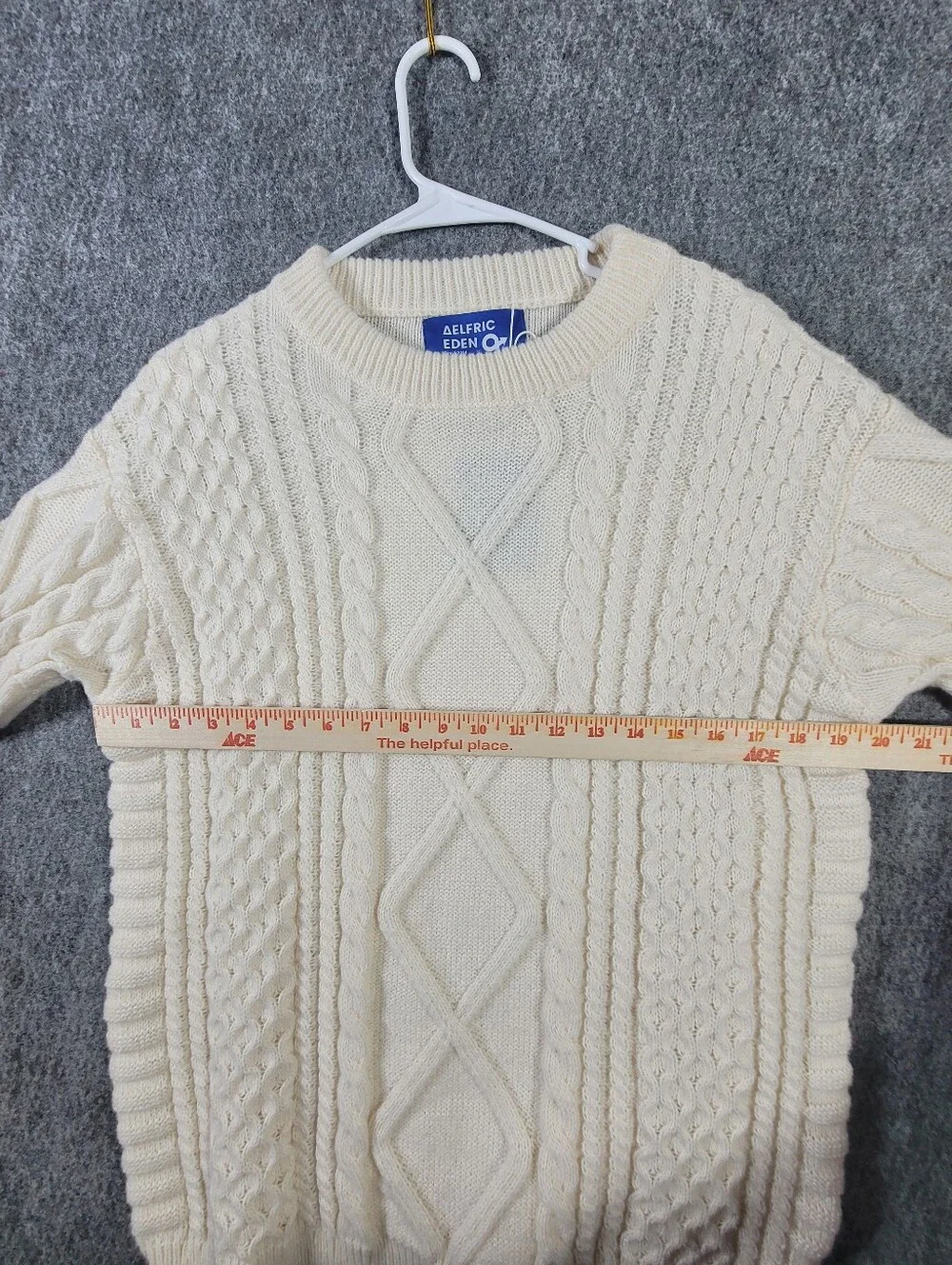 Aelfric Eden Rory Gilmore Cable Knit Sweater NWT Cream White Pullover Small